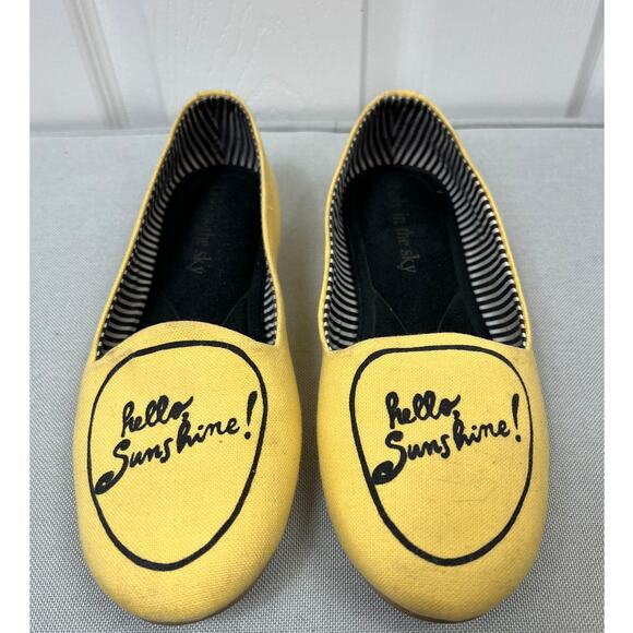 Loly in the Sky Sonia Flats Yellow 'Hello Sunshine' Flats Loafers Women's Size 6 - Picture 2 of 9